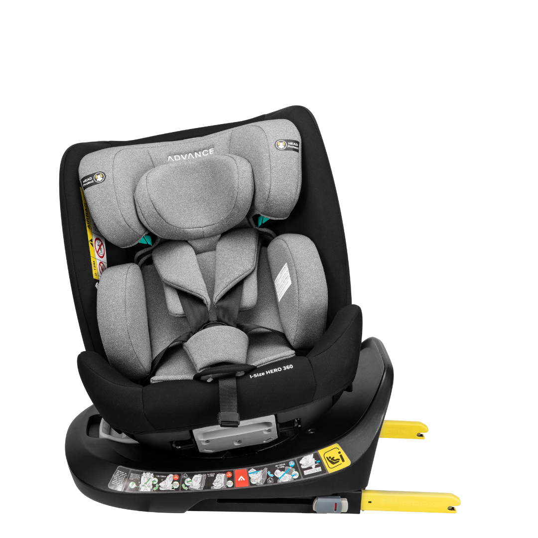 ADVANCE Siège-auto I-SIZE/ISOFIX Hero 360° 40-150cm - Gris/Noir + Housse été offerte