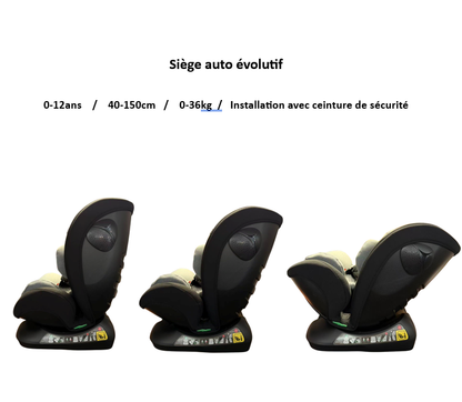 Siège-auto I-SIZE/Ceinturé First Allstage 40 à 150cm - Gris/Noir