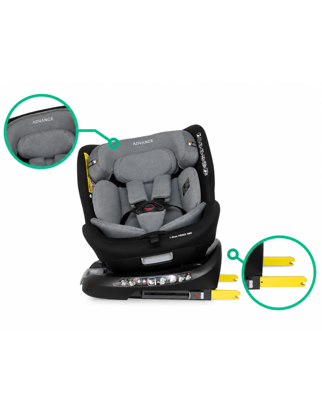 Siège auto i-Size Hero 360° SafeTension Alerte Sonore ISOFIX ADVANCE