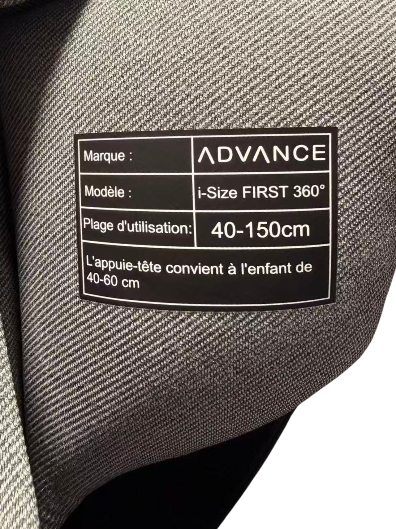 Siège-auto I-SIZE/Ceinturé First Allstage 40 à 150cm - Gris/Noir