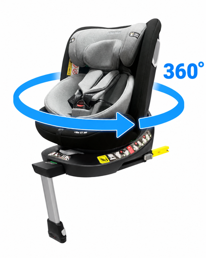 Siège-auto I-SIZE/ISOFIX XT 360° 40-150cm - Noir/Gris + couverture polaire offerte Advance