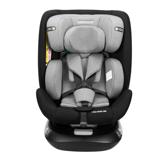 ADVANCE Siège-auto I-SIZE/ISOFIX Hero 360° 40-150cm - Gris/Noir + Housse été offerte
