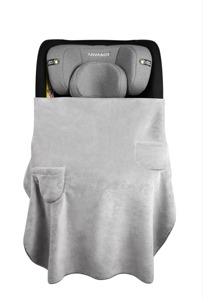 ADVANCE Siège-auto I-SIZE/ISOFIX Hero 360° 40-150cm - Gris/Noir + Couverture Polaire offerte