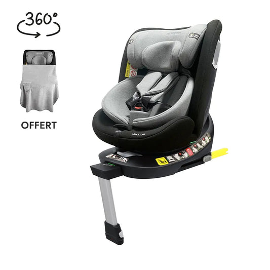 ADVANCE Siège-auto I-SIZE/ISOFIX XT 360° 40-150cm - Noir/Gris + couverture polaire offerte